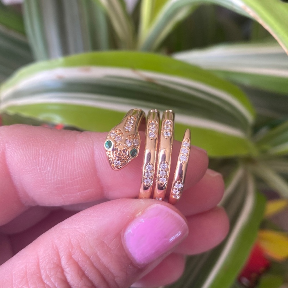 Gold Tone Snake Ring